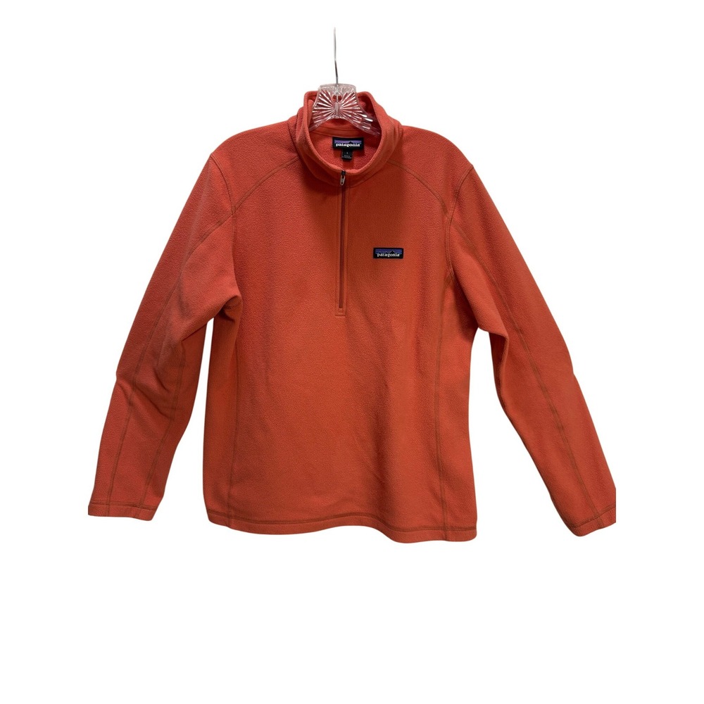 Patagonia Lightweight 1/4 Zip Fleece Pullover Women L Coral Orange 25618